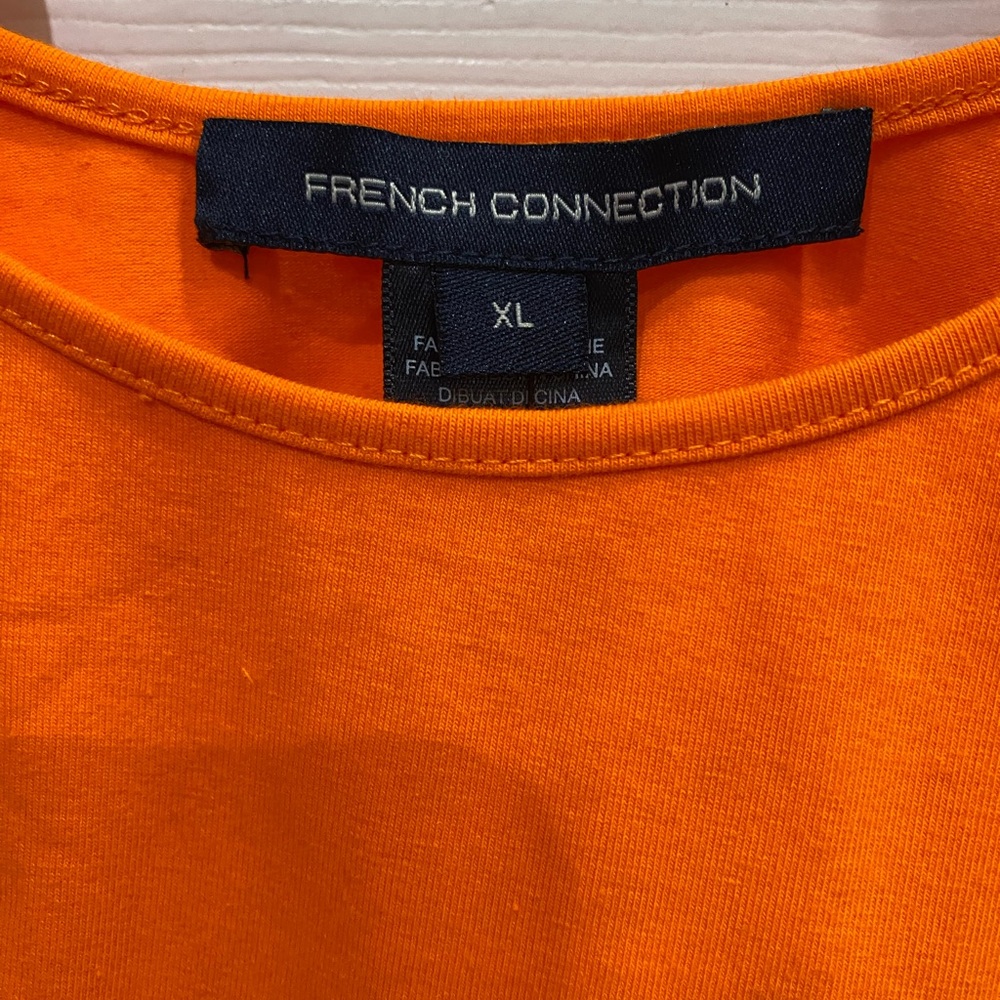 French Connection Bright Orange Ruffle Top - Picture 3 of 6